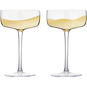 Anton Studios Anton Studio Designs Wave Set of 2 Champagne Saucers Gold Image