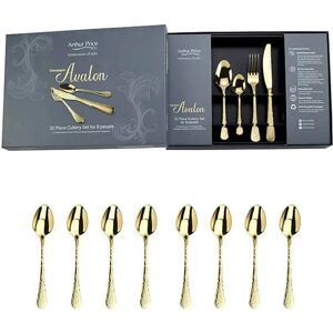 Arthur Price Champagne Avalon 32 Piece Cutlery Box Set FREE Set of 8 Teaspoons Image