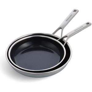 KitchenAid Multi-Ply Stainless Steel Ceramic Non-Stick 24cm & 28cm Frying Pan Set Image