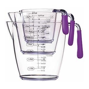 Colourworks Three Piece Measuring Jug Set (200ml/400ml/900ml) Purple Image