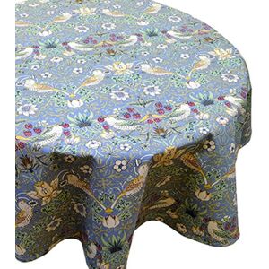 William Morris Strawberry Thief Blue 132 x 178cm Fabric Tablecloth Image