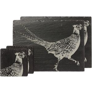 The Just Slate Company Pheasant Slate Coaster & Placemat  Set Image