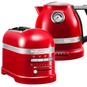 KitchenAid Artisan Empire Red 2 Slot Toaster and Kettle Set Image
