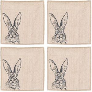 The Just Slate Company Set of 4 Hare Linen Napkins Image