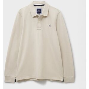 Crew Clothing Company Crew Clothing Mens Long Sleeve Cotton Pique Polo Shirt Beige Marl Image