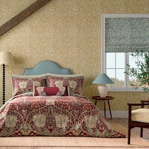 Morris & Co Honeysuckle & Tulip Duvet Cover Super King Size Red Gold Image
