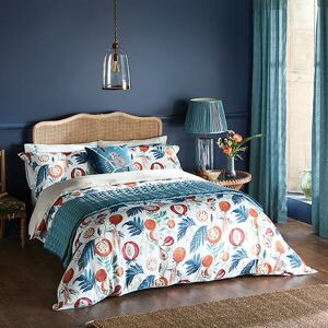 Sanderson Jackfruit Duvet Cover Set King Size Indigo & Papaya Image