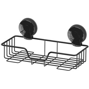 Showerdrape Suctionloc Black Steel Suction Wall Mounted Rectangular Basket Image