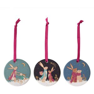 Sara Miller London Sara Miller Woodland Tales Collection Christmas Set Of 3 Decorations Image