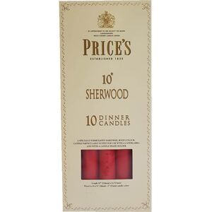 Price's Prices 10 Sherwood Pack Of 10 Red Candles Image