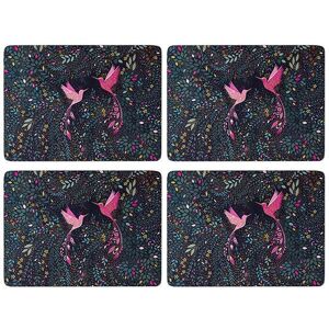 Sara Miller London Sara Miller India Collection Set of 4 Placemats Hummingbird Paradise Midnight Blue Image