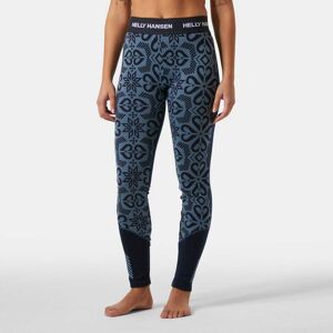 Helly Hansen Women's Lifa Merino Midweight Graphic Base Layer Trousers Blue S - Navy Blue Nordic - Female Image