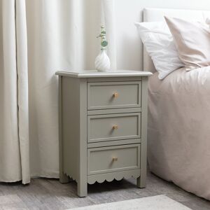 3 Drawer Scalloped Bedside Table - Staunton Taupe Range Material: Furniture/Furniture Ranges/Staunton Range/Staunton Taupe Range Image