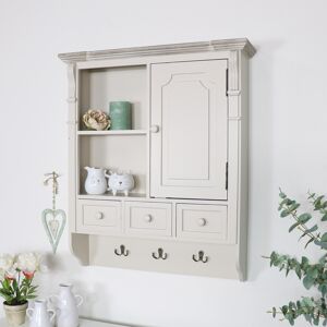 Cream Wall Mounted Cupboard with hooks - Lyon Range Material: Furniture/Furniture Ranges/Lyon Range Image