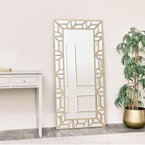 Large Gold Geometric Framed Mirror 70cm x 150cm Material: Mirrors Image