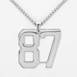 Sleefs 87 Number Pendant with Chain Necklace - Stainless Steel Image