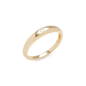 Saks Fifth Avenue Women's 14K Yellow Gold & 0.038 TCW Diamond Ring - Size 7  - female - Size: 7 Image