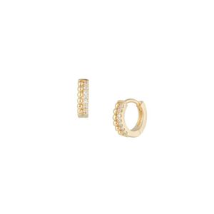 Luv AJ Women's 14K Goldplated Crytal Ball Huggie Hoop Earrings  - female - Size: one-size Image