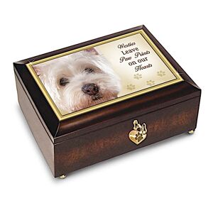 The Bradford Exchange Westies Leave Paw Prints On Our Hearts Music Box Image