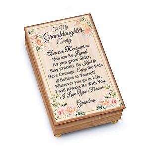 The Bradford Exchange To My Granddaughter Personalized Wooden Music Box Image
