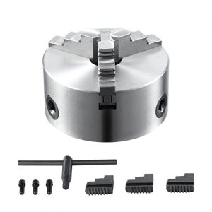 VEVOR 3-Jaw Lathe Chuck, 5'', Self-Centering Lathe Chuck, 0.1-5 in/2.5 -125 mm Clamping Range with T-key Fixing Screws Reversible Jaws, for Lathe 3D Printer Machining Center Milling Drilling Machine Image