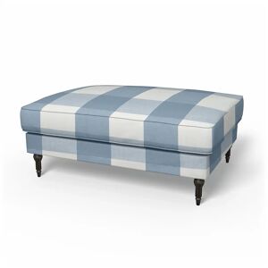 IKEA - Stocksund Footstool Cover, Sky Blue, Linen - Bemz Image