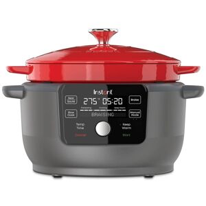 INSTANT 6 qt. Red Enameled Cast Iron Precision Electric Dutch Oven Multi-Cooker with Lid Image