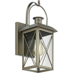 Progress Lighting Woodcliff 1-Light 15 in. Weathered Brass Outdoor Wall Lantern with Clear Glass Image