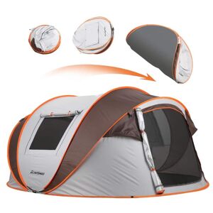 EchoSmile 8-Person White and Brown Pop Up Boat Tent Image
