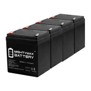 MIGHTY MAX BATTERY 12V 5AH SLA Battery Replacement for Solex SB1240 - 4 Pack Image