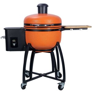 Runesay 24 in. Orange  Pellet Grill with 19.6 in. Dia Gridiron Double Ceramic Liner 4-in-1 Smoked Roasted BBQ Pan-roasted Image