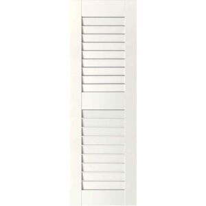 Ekena Millwork 18 in. x 73 in. Exterior Real Wood Pine Louvered Shutters Pair Primed Image