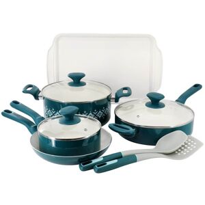 Spice BY TIA MOWRY 10 Piece Ceramic Nonstick Aluminum Cookware Set in Teal Image