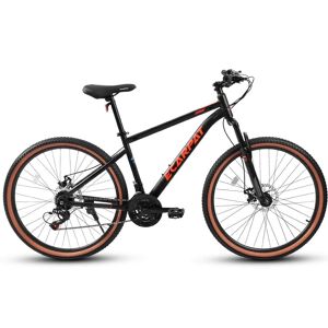Sudzendf 27.5 in. Black and Red Mountain Bikes, 21-Speed Disc Brakes Trigger Shifter, Carbon Steel Frame Commuter City Bicycles Image