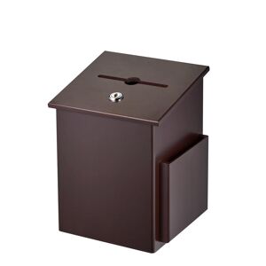 AdirOffice Squared Wood Locking Suggestion Box, Mahogany Image