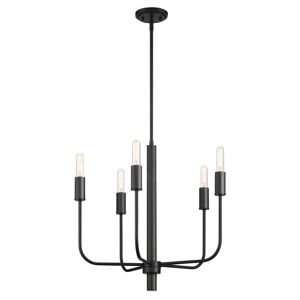 Cordelia Lighting 5-Light Modern Matte Black Chandelier For Dining Rooms Image
