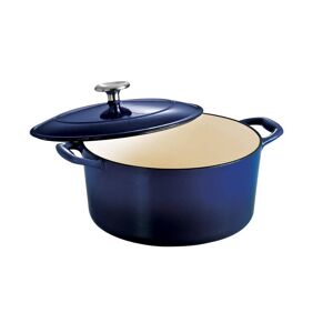 Tramontina Gourmet 5.5 qt. Round Enameled Cast Iron Dutch Oven in Gradated Cobalt with Lid Image