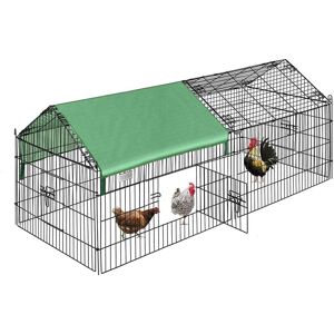 VIVOHOME 71 in. x 30 in. Foldable Outdoor Metal Chicken Coop with Weather Proof Cover Image