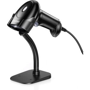 Etokfoks Barcode Scanner with Stand 2D 1D QR Code Wired Inventory Scanners for Automatic Screen Scanning in Black Image