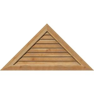 Ekena Millwork 72.875" x 33.375" Triangle Unfinished Rough Sawn Western Red Cedar Wood Paintable Gable Louver Vent Non-Functional Image