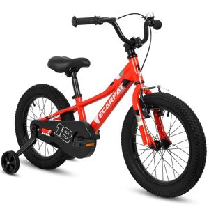 Siavonce Red Kids' Bike 18 in. Wheels 1-Speed Boys Girls Child Bicycles for 6-9-Years with Removable Training Wheels Baby Toys Image