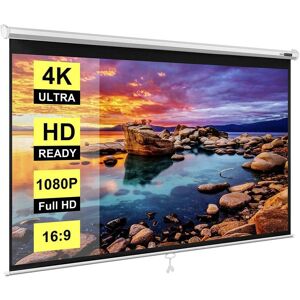 VIVOHOME 100 in. Manual Pull Down Projector Screen Image