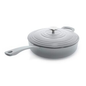 Chantal 4 qt. Round Cast Iron Saute Skillet in Fade Grey with Lid Image