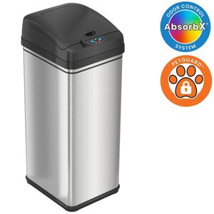 iTouchless 13 Gal. Stainless Steel Pet-Proof Sensor Trash Can with AbsorbX Odor Filter and PetGuard Image
