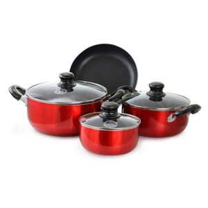 Better Chef 7-Piece Aluminum Nonstick Cookware Set in Red Image