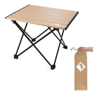 Angel Sar Ultralight Aluminum Folding Portable Camping Side Table in Gold with Carry Bag Image