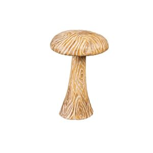 Evergreen Enterprises 10 in. Wood Look Resin Mushroom Statuary Image