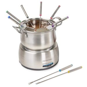 HomeCraft 10-Piece 2 qt. Stainless Steel Chocolate Fondue Pot with Fondue Forks Image