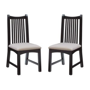 Linon Home Decor Maud Black Faux Leather Dining Side Chair Set of 2 Image