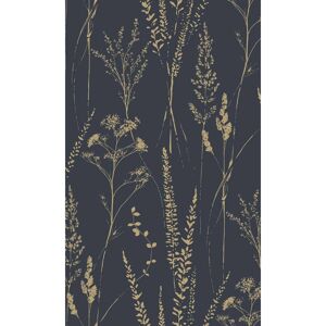 Walls Republic Black Meadow Grasses Tropical Printed Non Woven Non-Pasted Textured Wallpaper 57 Sq. Ft. Image